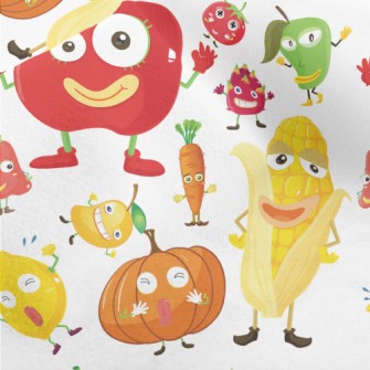 Funny Fruits And Vegetables Wi Micro Fleece