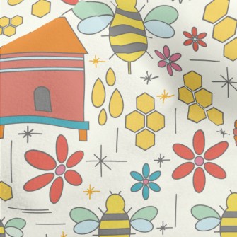 Hexagonal Hive Bees Micro Fleece