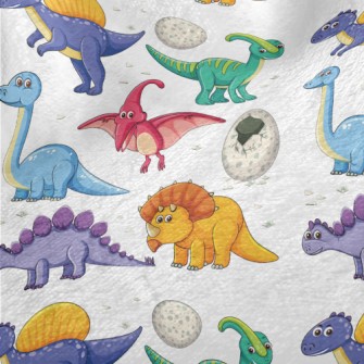 Colorful Dinosaur World Minky