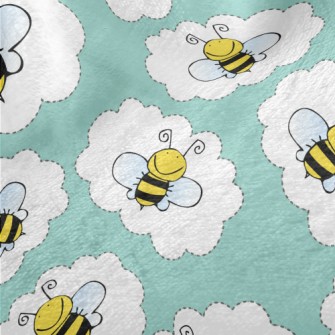 Hardworking Bees In The Clouds Minky