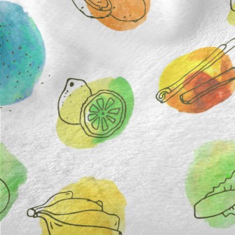 Watercolor Lemon Avocado Minky