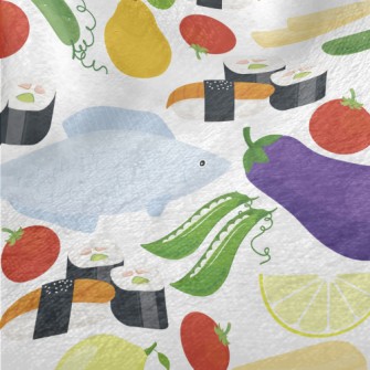 Fresh Fish, Fruits And Vegetab Minky