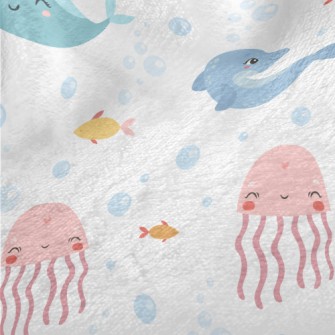 Cute Whale Dolphin Jellyfish Minky