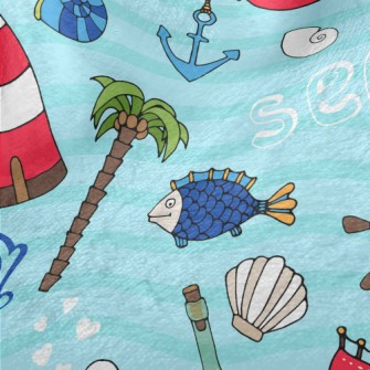 Sailboat Lighthouse Seagull Fi Minky