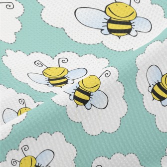 Hardworking Bees In The Clouds Piqué