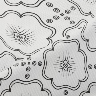 Circle Of Psychedelic Flowers Piqué