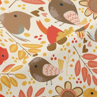 Autumn Harvest Bird Piqué