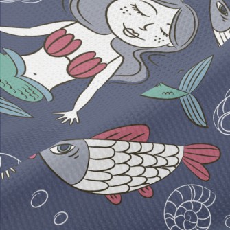 Quiet And Beautiful Mermaid Piqué