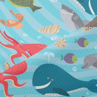 Cute Sea Creatures Piqué