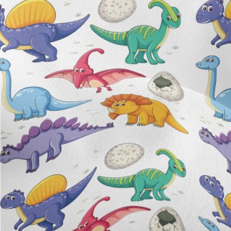 Colorful Dinosaur World Lightweight Performance Linen