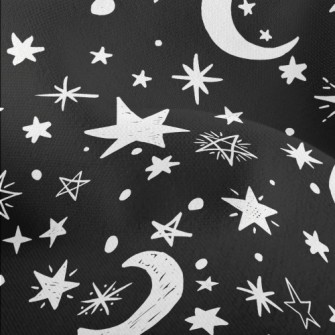 Doodle Stars Moon Lightweight Performance Linen