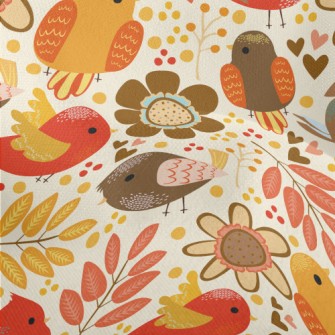Autumn Harvest Bird Lightweight Performance Linen