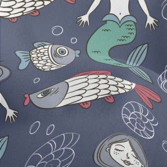 Quiet And Beautiful Mermaid Lightweight Performance Linen