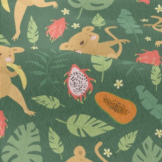 Little Monkey Eats Fruit Modern Jersey