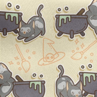 Magic Kitten Witch Jersey Backed Fleece
