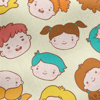Big-headed Innocent Child Jersey Backed Fleece
