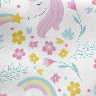 Rainbow Noble Unicorn Jersey Backed Fleece
