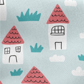 Little Red House In The Fields Jersey Backed Fleece