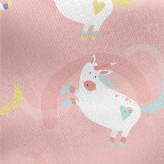 Running And Playing Unicorn Jersey Backed Fleece