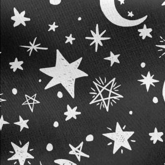 Doodle Stars Moon Jersey Backed Fleece