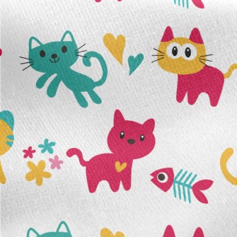 Naughty Tricolor Kitten Jersey Backed Fleece