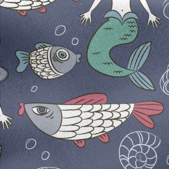 Quiet And Beautiful Mermaid Jersey Backed Fleece
