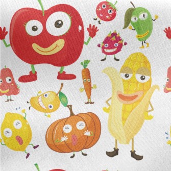 Funny Fruits And Vegetables Wi Jersey Backed Fleece