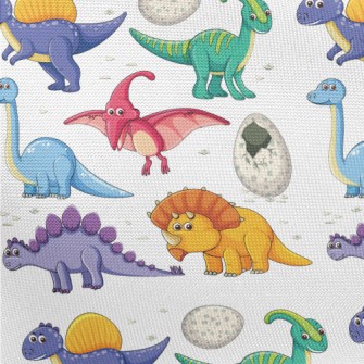 Colorful Dinosaur World Pongee