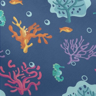 Mysterious Colorful Coral Pongee