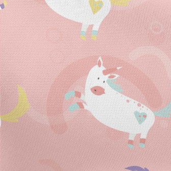 Running And Playing Unicorn Pongee