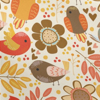 Autumn Harvest Bird Pongee