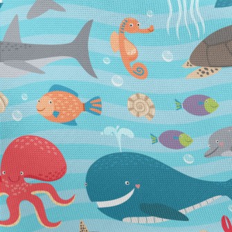 Cute Sea Creatures Pongee
