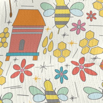 Hexagonal Hive Bees Stretch Jersey