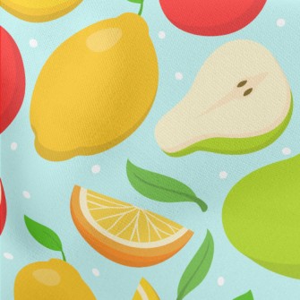 Colorful Fruits Lightweight Cotton Poplin