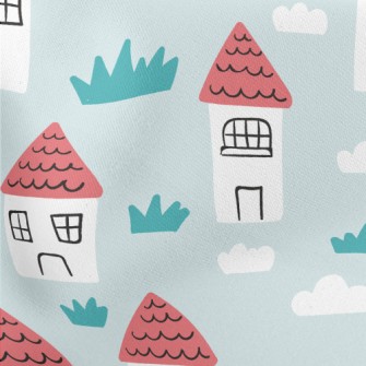 Little Red House In The Fields Lightweight Cotton Poplin