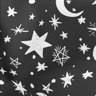 Doodle Stars Moon Lightweight Cotton Poplin