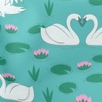 Love Swan Couple Lightweight Cotton Poplin