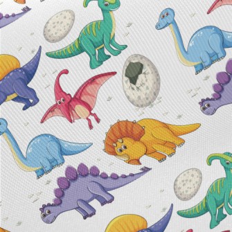 Colorful Dinosaur World Midweight Cotton Poplin