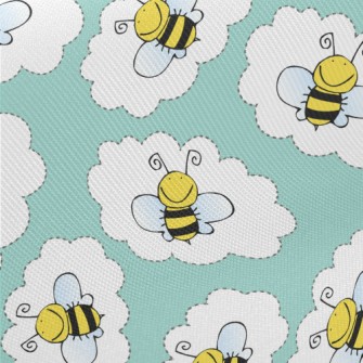 Hardworking Bees In The Clouds Midweight Cotton Poplin