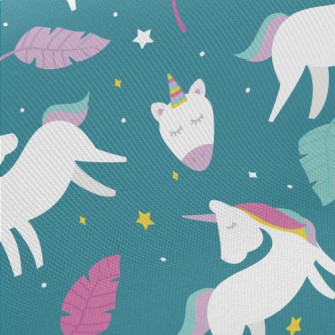 Fantasy Beautiful Unicorn Midweight Cotton Poplin