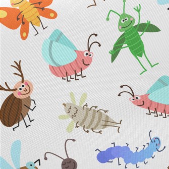 Lively Smiling Insect Kingdom Midweight Cotton Poplin