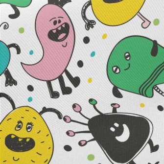 Aliens With Deformed Lines Midweight Cotton Poplin