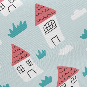 Little Red House In The Fields Midweight Cotton Poplin