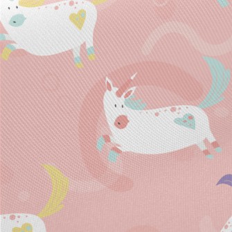 Running And Playing Unicorn Midweight Cotton Poplin