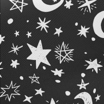 Doodle Stars Moon Midweight Cotton Poplin
