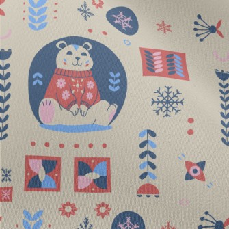 Snowflakes And Cute Polar Bear Chiffon