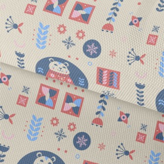 Snowflakes And Cute Polar Bear Waterproof Oxford