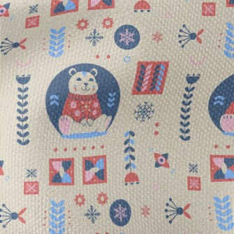 Snowflakes And Cute Polar Bear Waterproof Canvas