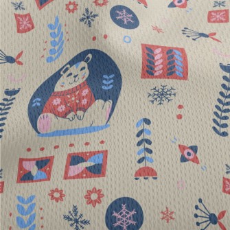 Snowflakes And Cute Polar Bear Athletic Mesh Flat Back