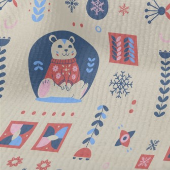 Snowflakes And Cute Polar Bear Terry